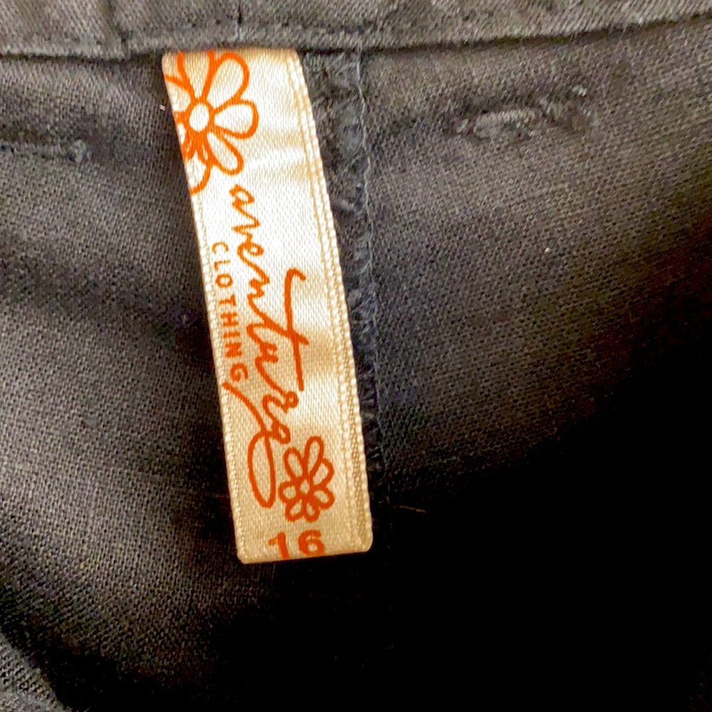 Women’s linen/cotton black crop pants zip fly 16 - Picture 6 of 6